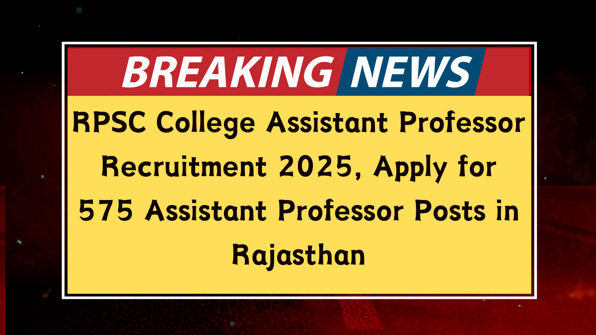 RPSC College Assistant Professor Recruitment 2025