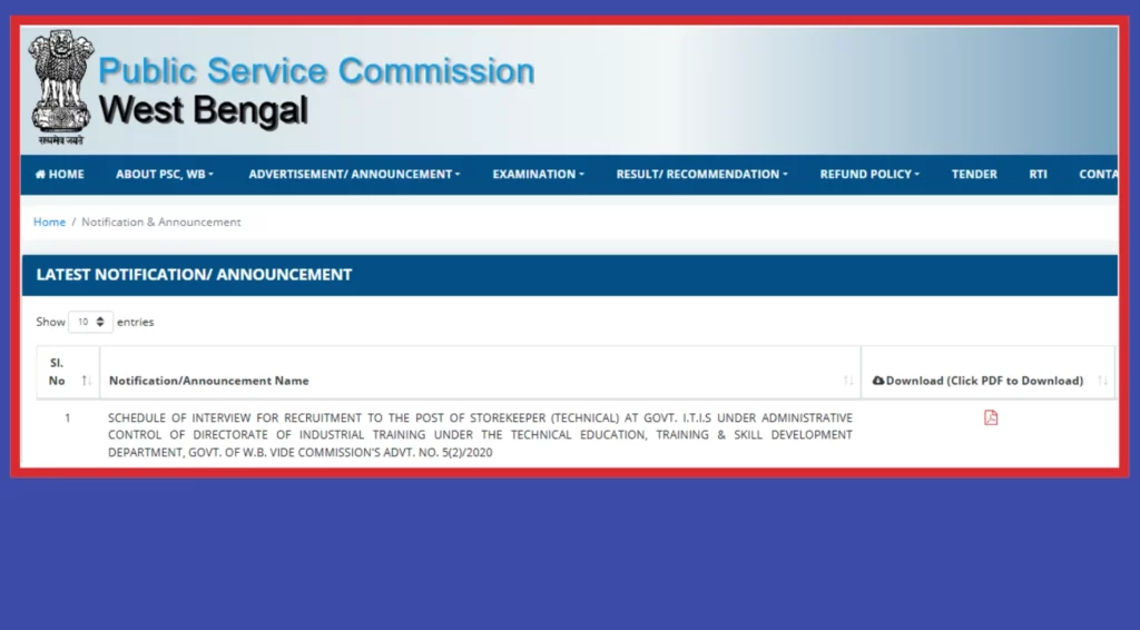 WBPSC Released a New Notification Regarding WBCS Exam, Check What is in the Notification